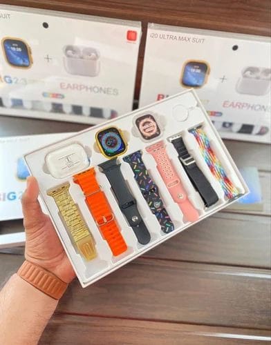 🔥 I20 Ultra Max 10-in-1 Smart Watch Bundle (Free Earbuds + 7 Straps)