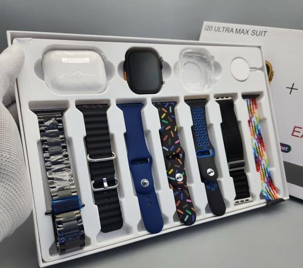 🔥 I20 Ultra Max 10-in-1 Smart Watch Bundle (Free Earbuds + 7 Straps)